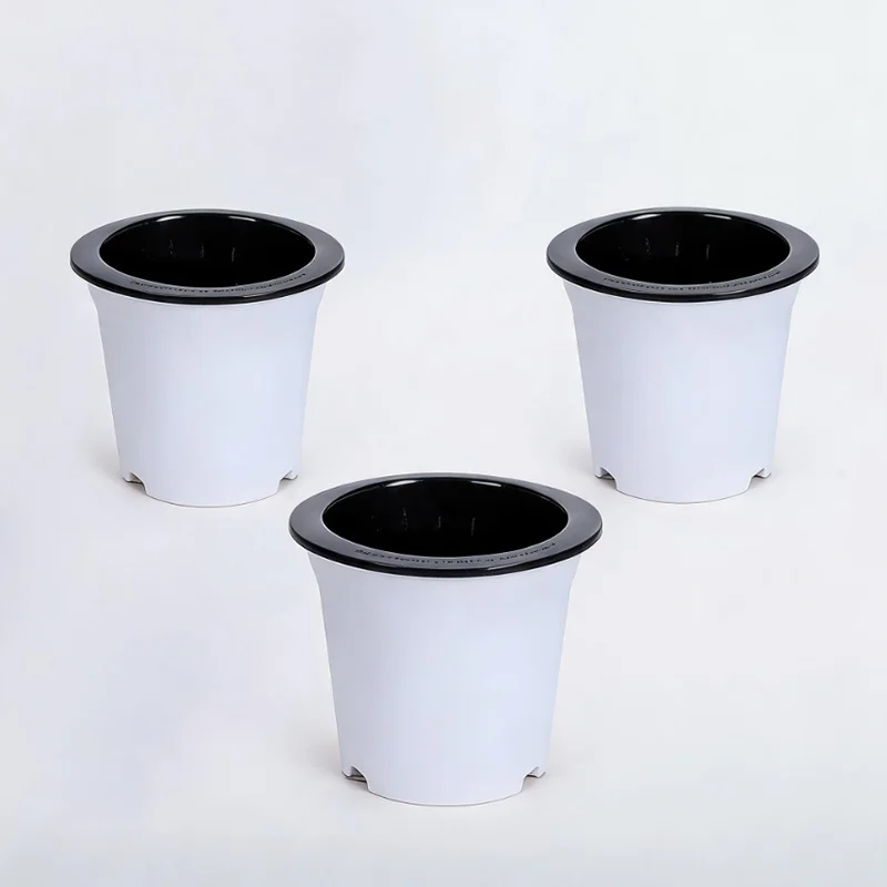 Self-Watering Double-Layer Flowerpot with Storage Basin - Thick Plastic Desktop Planter for Effortless Home Gardening