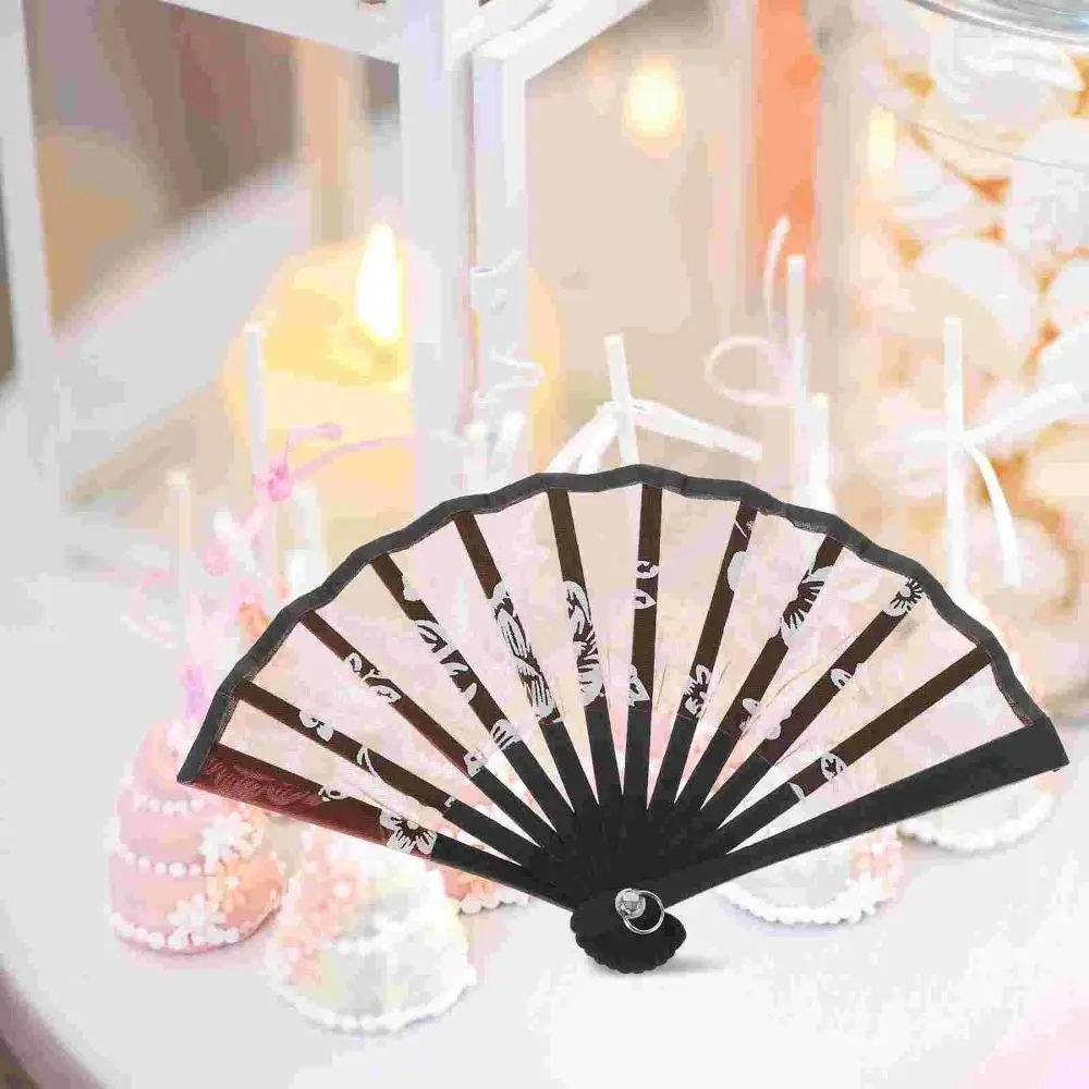 Folding Fan Handheld Fan 8cm Mini Silk Fan Wall Hanging Cute Folding Fans Toys Handmade Doll Craft Children's Toys portable fan mini fan hand fan silk fans