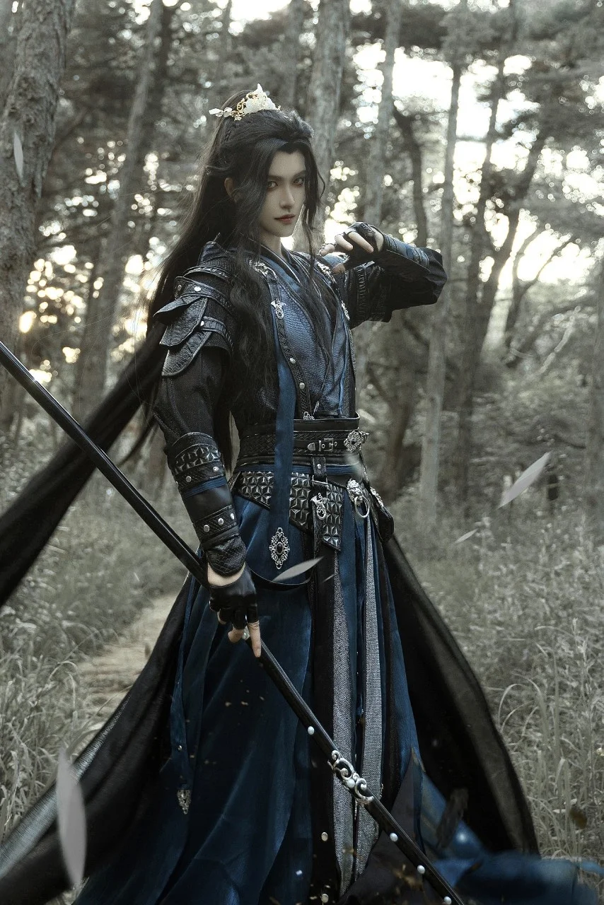 

Костюм для косплея аниме Sha Po Lang Chang Geng, черный костюм ханьфу для взрослых мужчин, полный комплект одежды