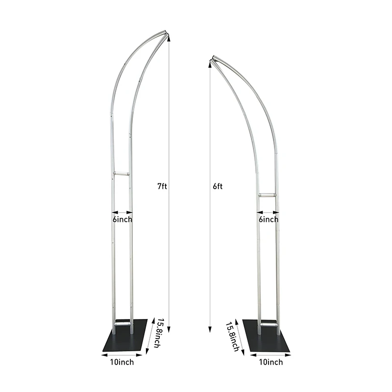 Half Arch Balloon Stand, Flower Stand Decoration, Curved Wedding Arch Backdrop Stand for Birthday Party, Bridal, 6ft and 7ft
