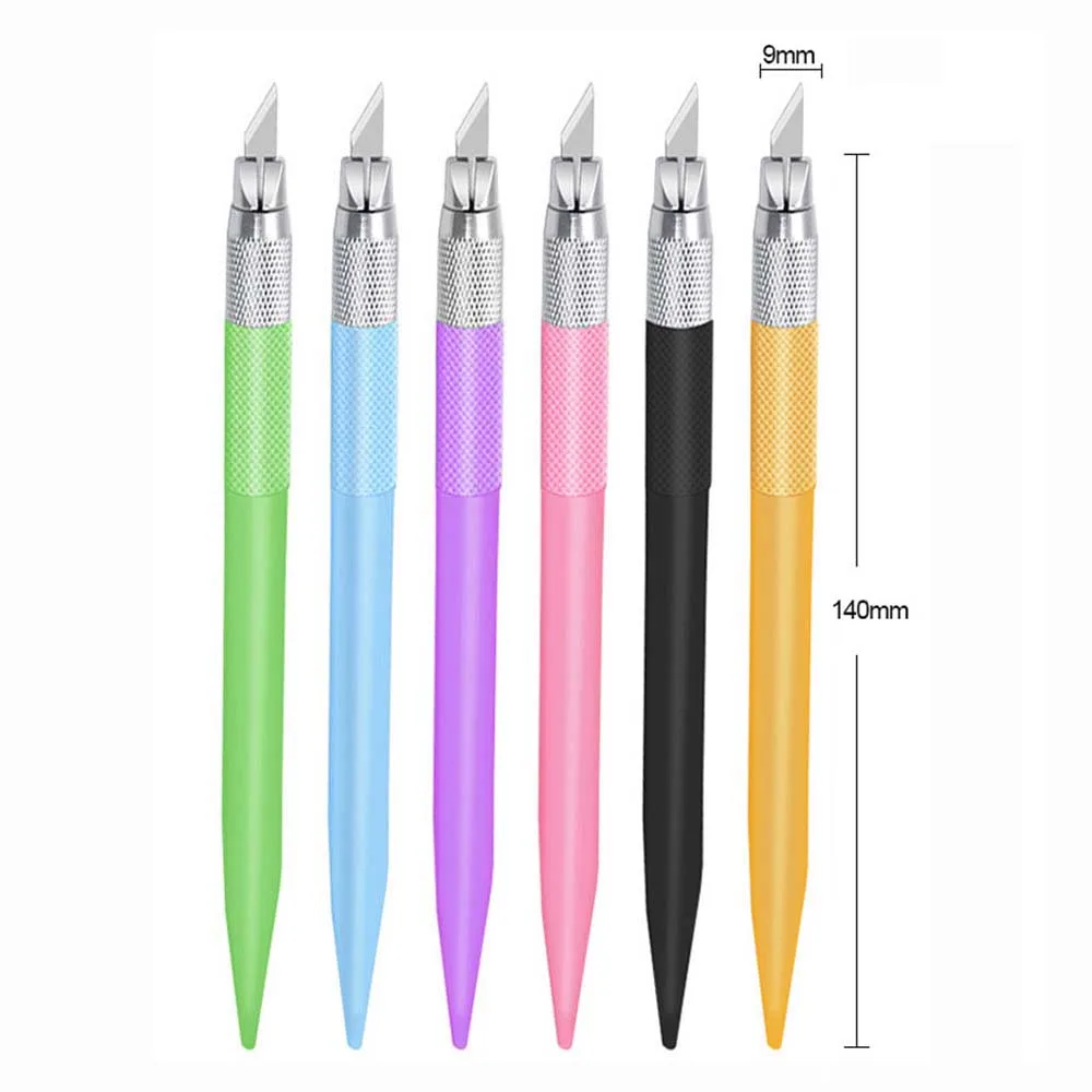 Color Handle Carving Utility Knife DIY Student Non Slip Craft Paper Cutter Pen Stationery School Art Cutting Supplies Tools utility knife paper cutter carving knife cutting knife art knife paper cutting knife