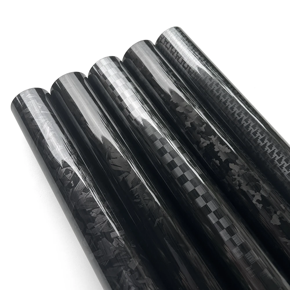 Cosmic Black Forged Carbon Fiber Vinyl Wrap with Aircraft Pattern for Vehicle Decoration