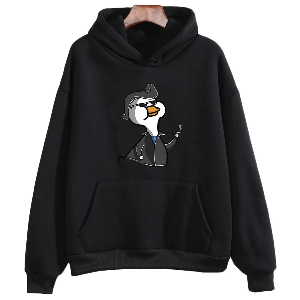 

Sticker Duck It Is Cool Oversized Hoodie WOMEN Kawaii/Cute Long-sleeved Sweatshirt Cartoon Spring/Autumn Sense of Design Fashion