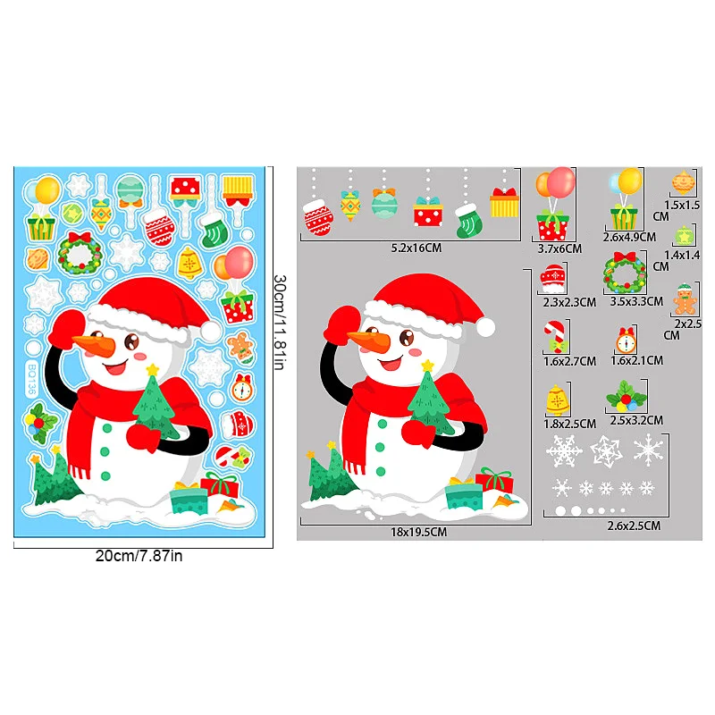 Noel Dekorasyonu Kar Tanesi Noel Baba Ren Geyiği Pencere Camı Elektrostatik Komik Çıkartmalar Noel Partisi Dekorasyon Aksesuarları_voghion.com