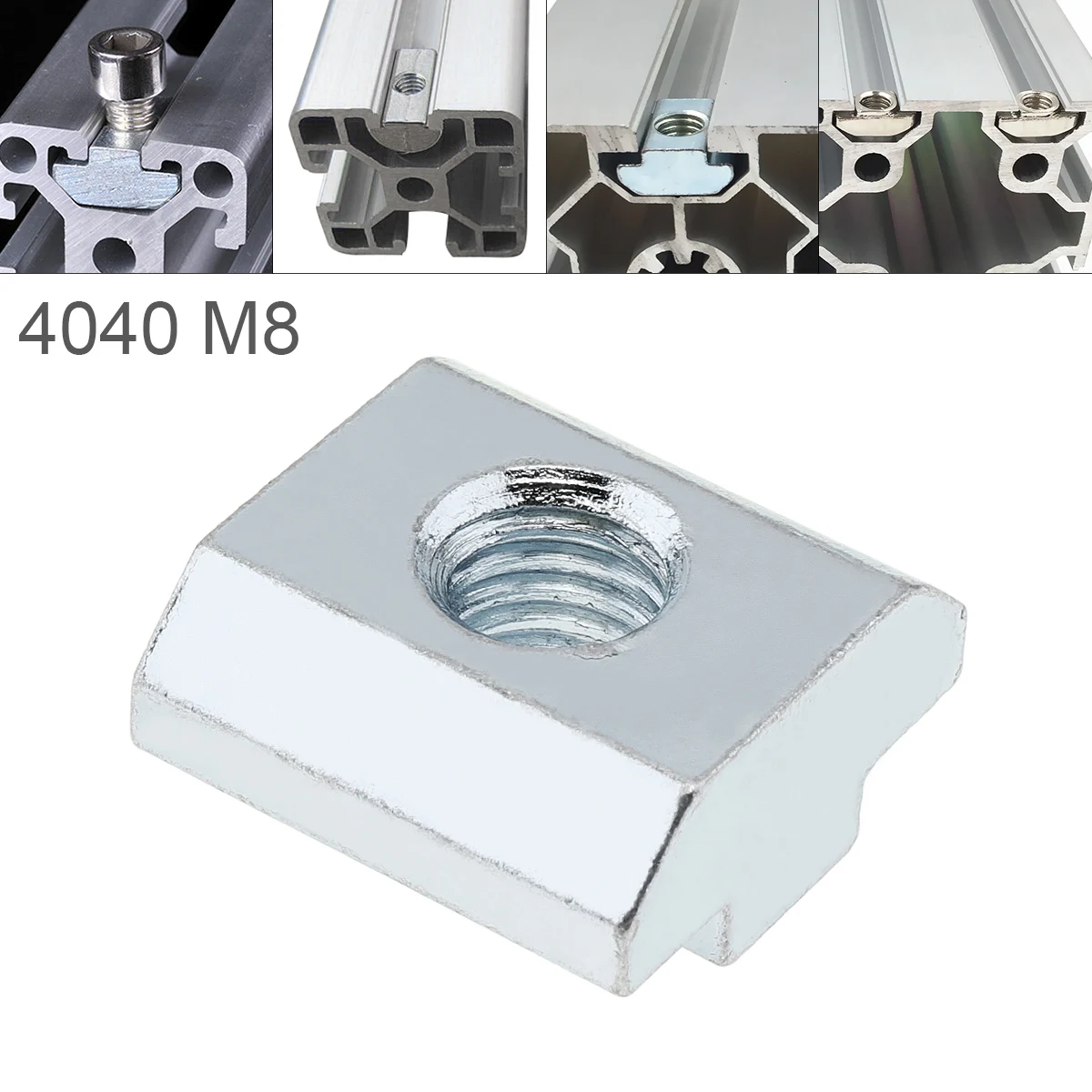 Aluminum 4040 M8 Extrusions Drop In Nut Sliding T Nut Hammer Carbon Steel Slider Nut Hardware for Home Decoration