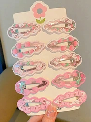 Set of 10 Adorable Pink Rabbit Hair Clips - Stylish Hair Accessories (10Pcs - Pink)
