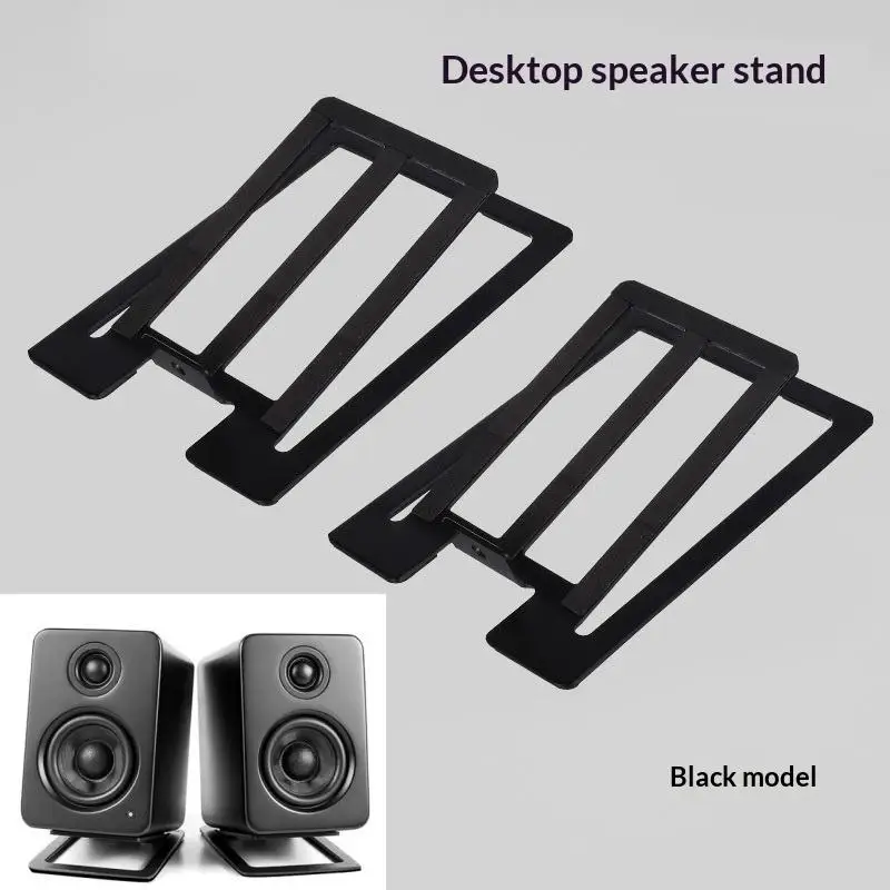 Supporto per altoparlanti da tavolo da 2 pezzi per audio migliorato da tavolo, supporto audio per computer, piattaforma stabile regolabile - immagine 5