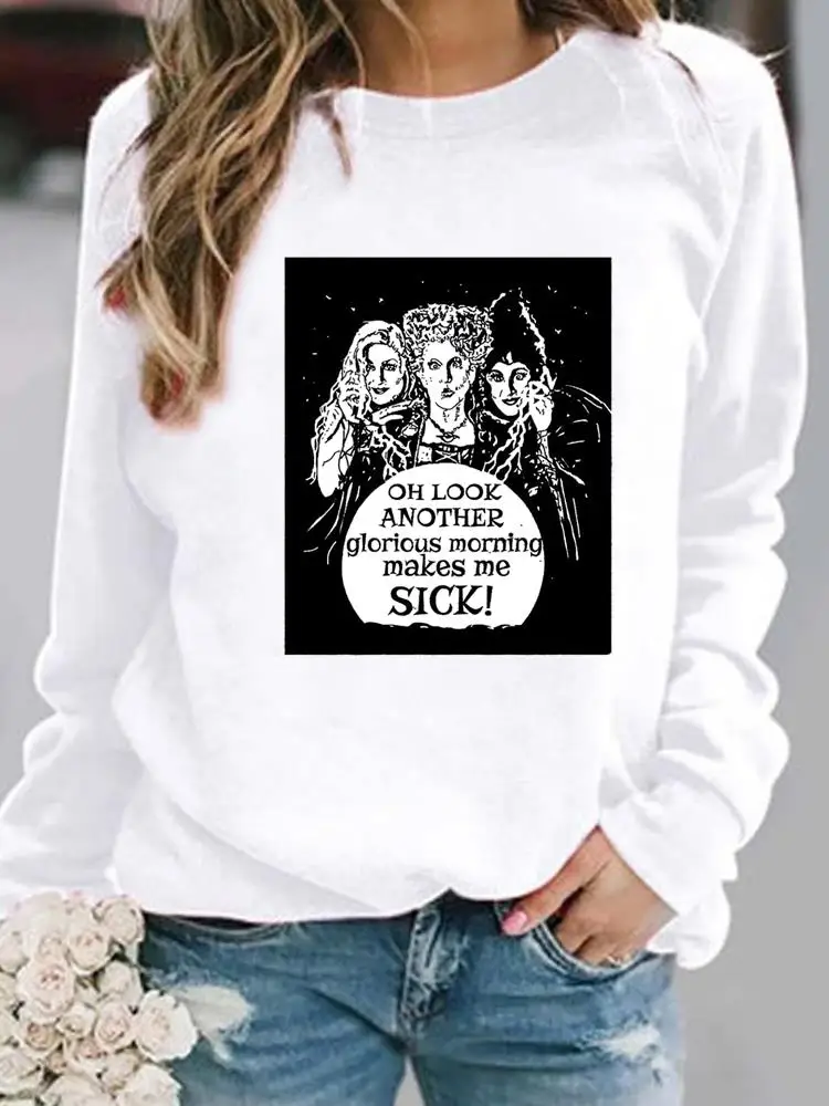 

Holiday Print Casual 90s Trend Cute Pullovers Happy Halloween Women Fashion Letter Lady Female Graphic Sweatshirt
