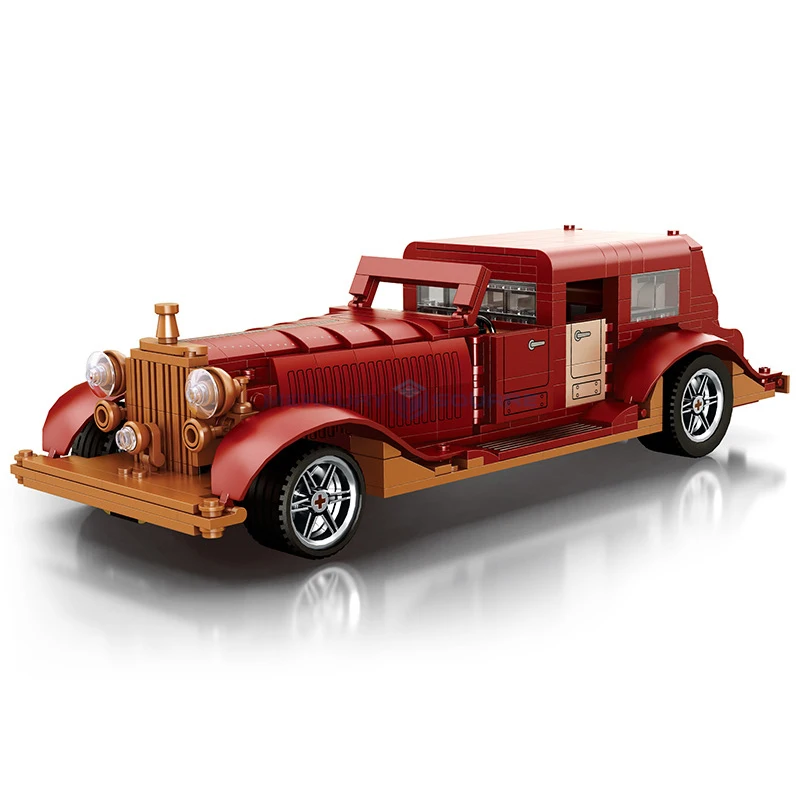 Classic Car Building Blocks Retro Vintage 1:12 Vehicle Moc 11033 High End Sedan Model Bricks Ideas Collection Toy Gift Boys Kids