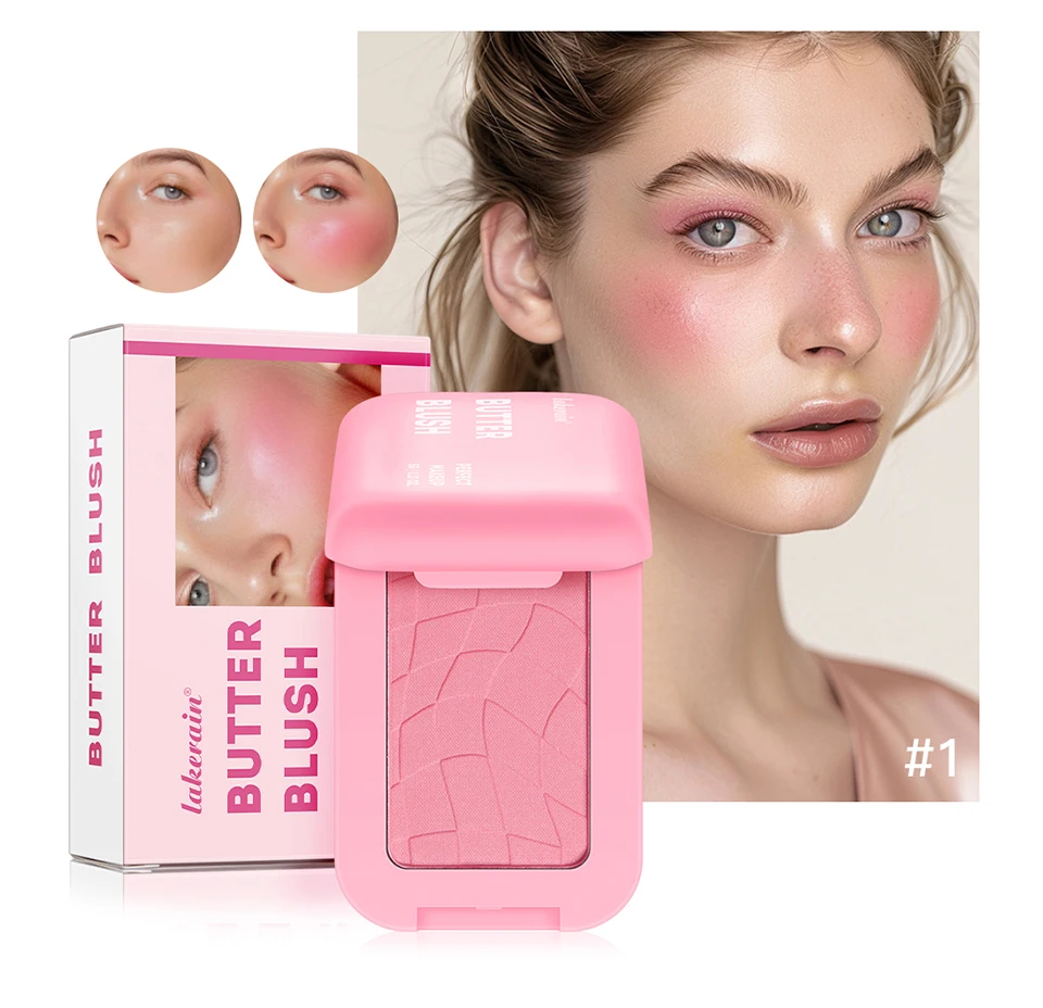 Description Picture 5 of itemPink Matte Butter Powder Blush Beauty Blush Palette High Pigment Facial Blush Powder For Women Long-Lasting Butter Scent Blush