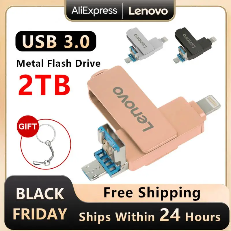 Lenovo 2Tb Ad Alta Velocità 1Tb Pendrive Type-C Otg Key Usb Flash Driver Usb 3.0 Usb Stick Pen Drive Regalo Per Iphone 14 Pro/Ipad/Mac