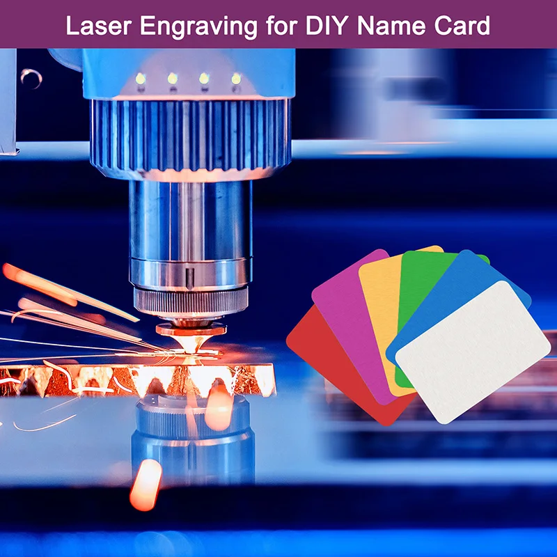 50/100/300/500pcs 금속 명함 빈 0.21/0.45mm 두꺼운 알루미늄 레이저 사용자 정의 DIY에 대 한 인쇄 가능한 이름 카드 조각