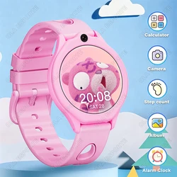 Children's Smart Watch with HD Touchscreen, Camera, and Puzzle Games - Featuring LED Flashlight, Alarm, and Calculator - Perfect Birthday Gift (Pink)