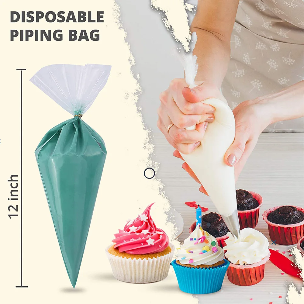 Amazon.com: Pastry Bags 16 Inch 100Pcs and Tips Set With 1 Reusable Piping  Bags, 2 Couplers,2 Ties,14 Frosting Tips,3 Cake Scraper Cupcake Cake  Decorating Bags Disposable Cake Icing Decorating Piping Bags: Home