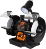 5-Amp 8-Inch Variable Speed Bench Grinder with Flexible Work Light Black orange 2