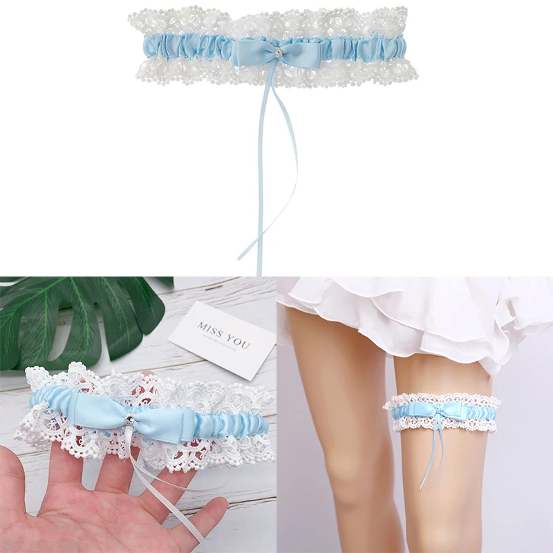 Bridal Garter Elastic Lace Thigh Ring Bow And Rhinestone