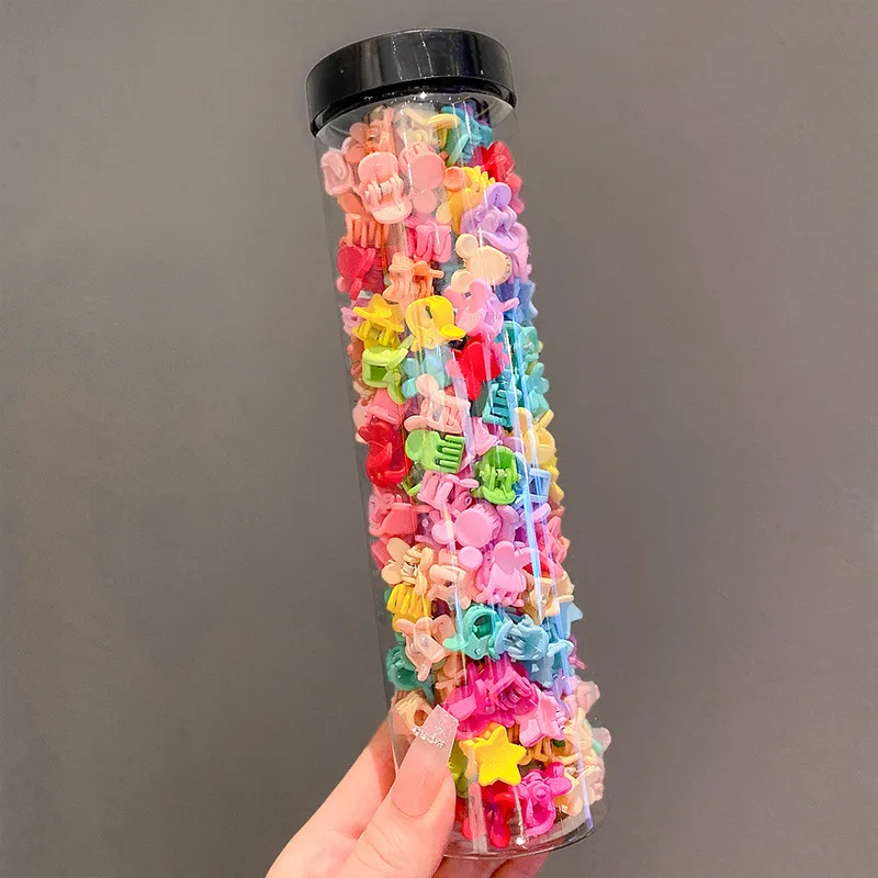 60pcs/Bottle Hair Claw Clips For Girls Children Cute Hair Accessories Headwear Cartoon Style Wear Lovely Design