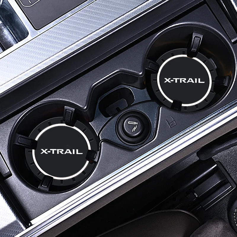 Car Cup Holder Anti Slip Insert Coasters Pads 2pcs For Nissan X-Trail XTrail T30 T31 T32 T33 Water Cup Holder Silicone Mats cup holder coasters cup holder inserts car coaster pads cup holder insert