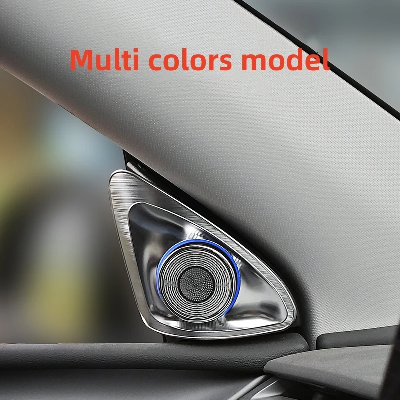 테슬라 모델 3 모델 Y용 4D 회전 트위터, 멀티 컬러 LED 주변 조명 앱 제어, 자동차 스피커 경적 수리 액세서리