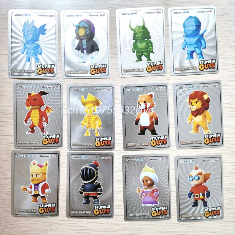 55Pcs/Set Stumble Guys Cards Gold Silver Foil Shiny Anime Game Character  Collection Flash Card Figure Kids Birthday Xmas Gift - AliExpress