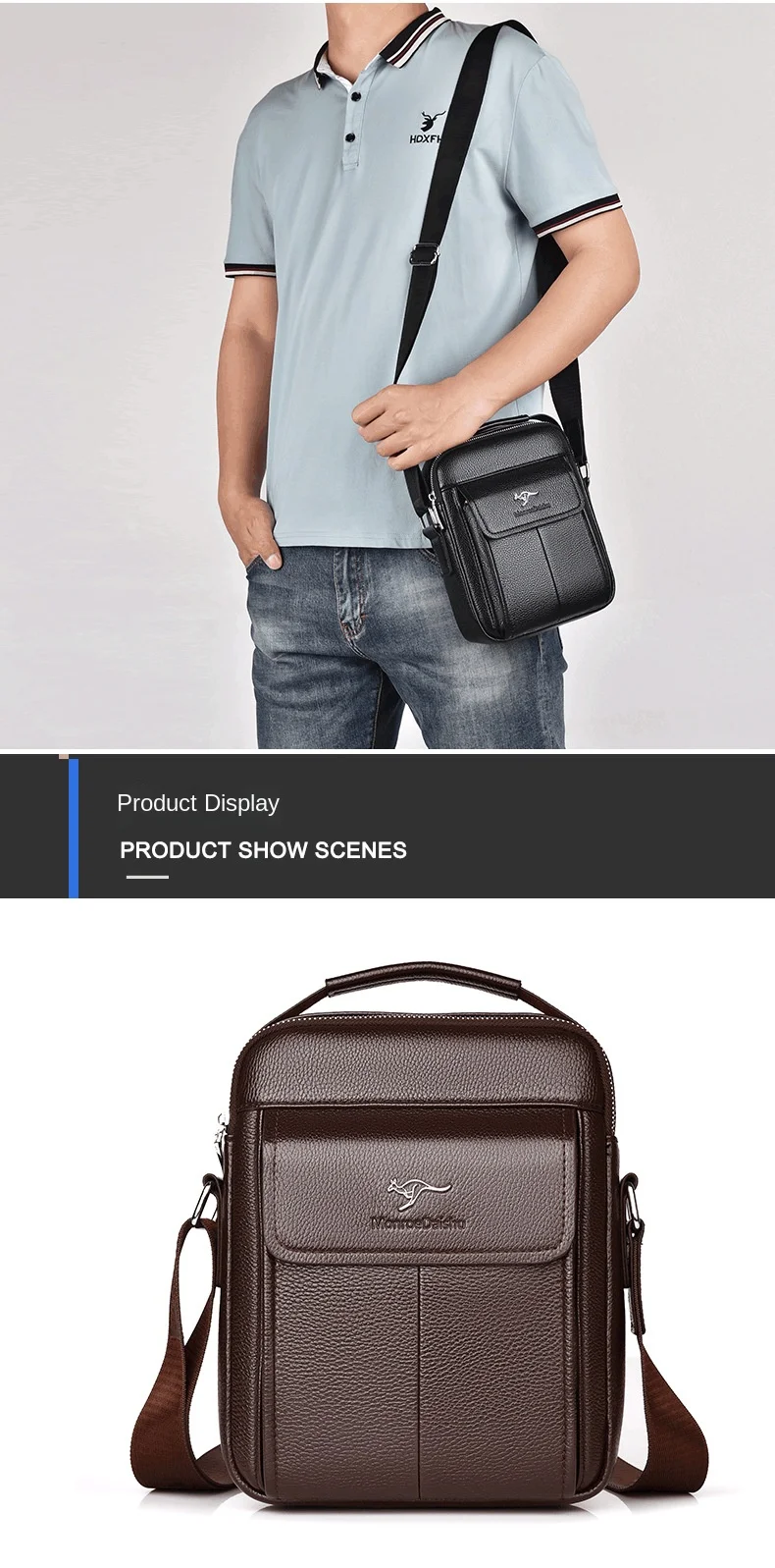 New Men's Bag Retro Shoulder Bag for Husband Fashion Handbag Leisure Crossbody Bags Luxury Designer Bag Father's Day Gift