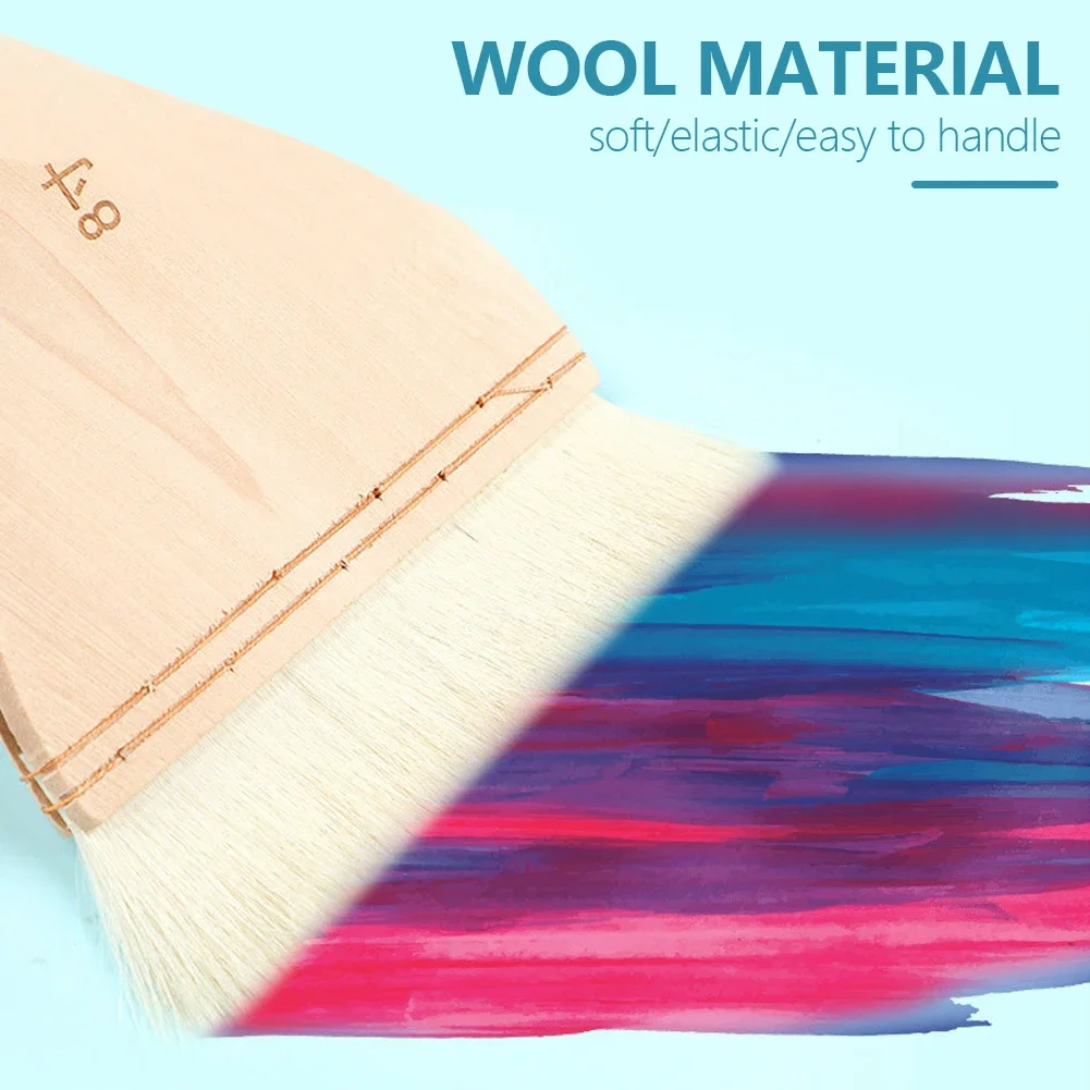 Wooden Handle Goat Hair Paint Brushes Smooth Sanding for Wall 10 Sizes Watercolor Acrylic Oil Painting Drawing Art Supplies 3