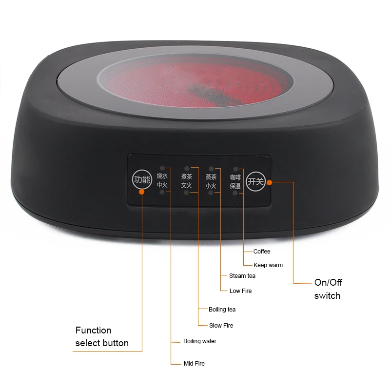 1200W Electric Ceramic Infrared Heating Furnace Iron Pottery Stove Milk Water Brewer Coffee Burner Stew Hotpot Induction Cooker