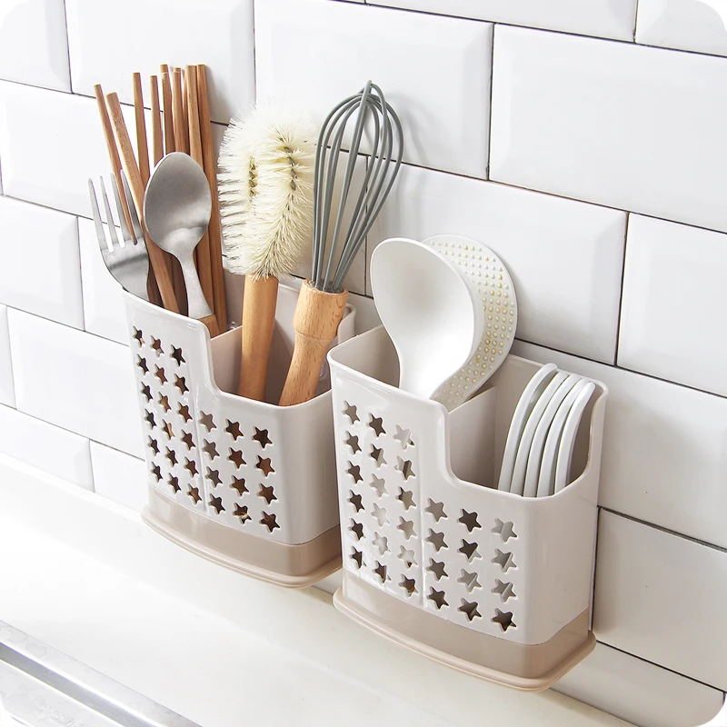 Kitchen Accessories Cutlery Organizer Wall-mounted Dish Drainer Household Chopsticks Spoon Drying Rack - Racks & Holders - AliExpress - Products to Organize Your Kitchen
