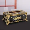 Luxury Tissue Box European Style  Napkin Holder Napkin Case Rose Patterned Paper Rack Table Accessories Home Car Case Holder 3