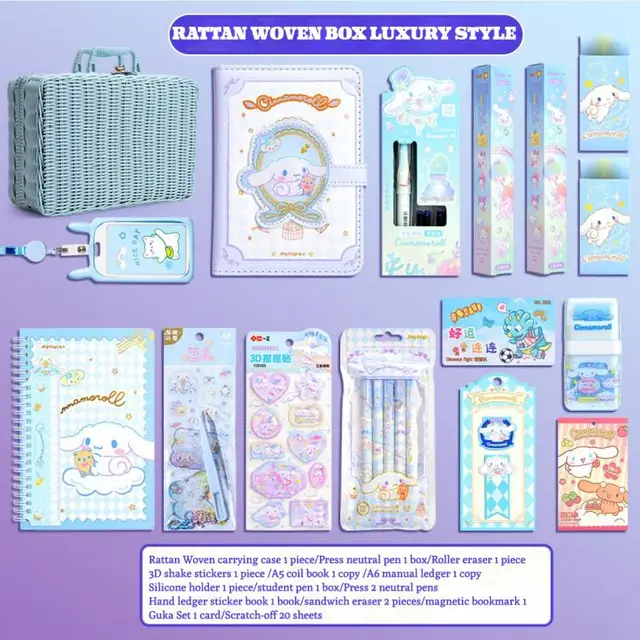 14pcs Kawaii Sanrio Cinnamoroll Stationary Set Anime Figure School Supplies  Jewelry Decoration Notebook Pencil Student Gift Bag - Animation  Derivatives/peripheral Products - AliExpress