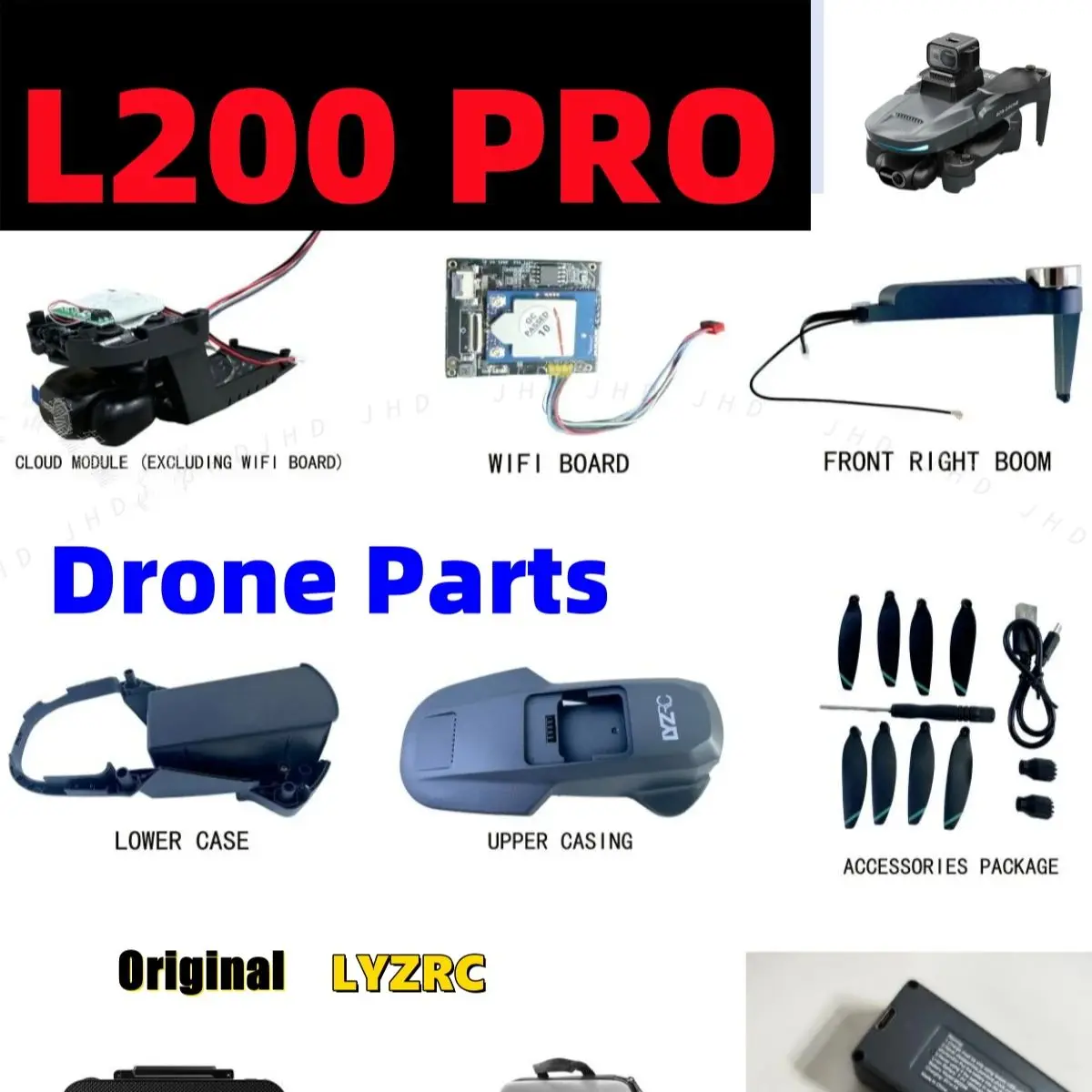 Description Picture 2 of itemJHD LYZRC L200 PRO MAX Drone Body Arm Propeller GPS WiFi Board Main Board Motor Obstacle Avoidance L200 PRO Spare Parts