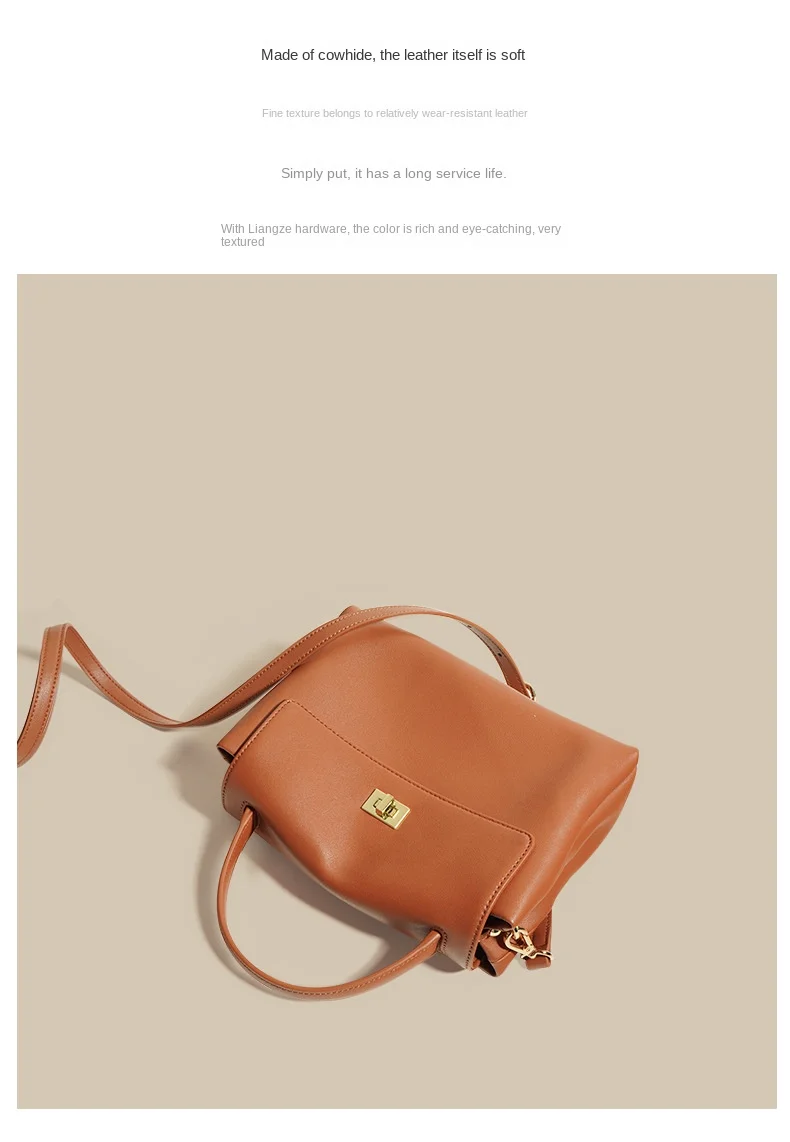 Damen Ledertasche Mit Drehverschluss Aus Weichem Rindsleder_voghion.com