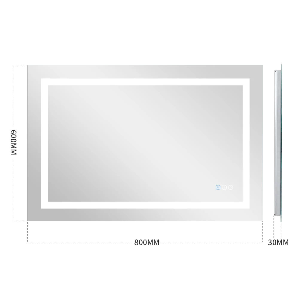 Hot Sale Rectangle Smart Mirror Touch Screen Led Bath Mirror Bathroom For Hotel