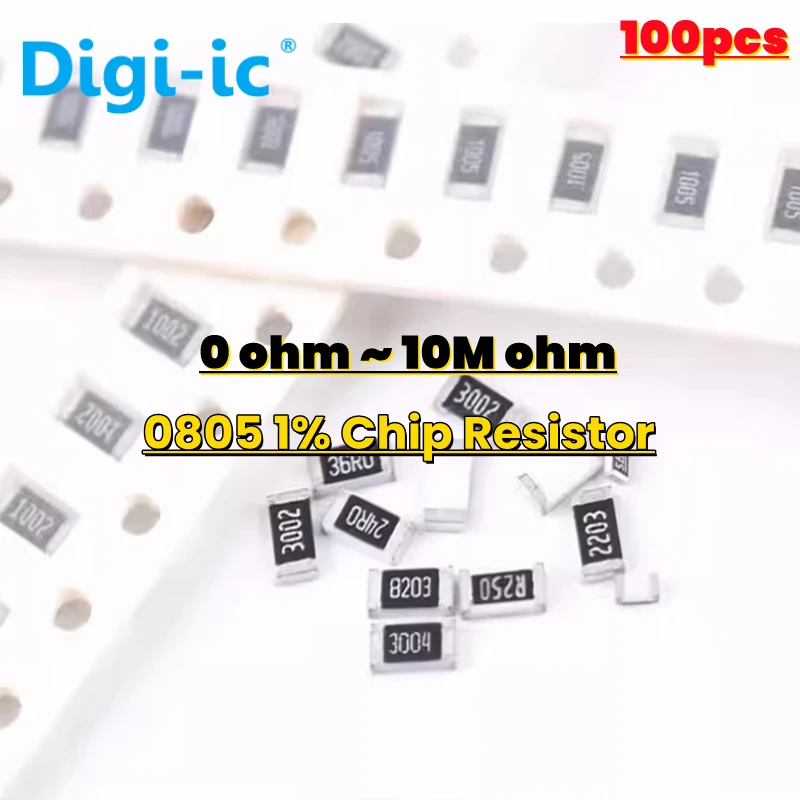 0805 1% резистивные SMD 100 piles 0R ~ 10M 1/8W Ohm 10R 1K 1M 100R 10K 1206 100K 2K 1R 22R 20R 0.1R 300R 180R 20K 4,7 K 33R 2R