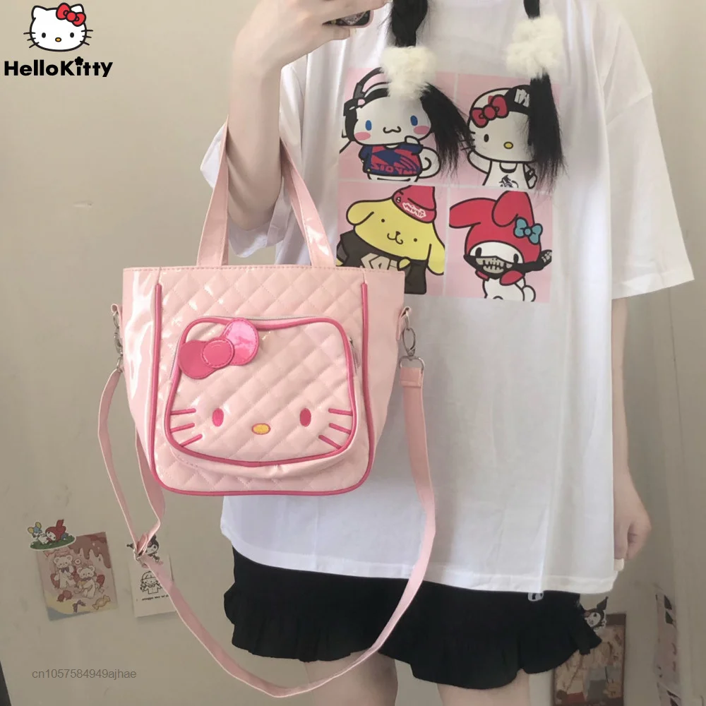 Sanrio Luxury Brand Designer Bags Pink Hello Kitty Cute Handbag PU Messenger  Bag Japanese Soft Shoulder Bags Tote For Women Girl - AliExpress