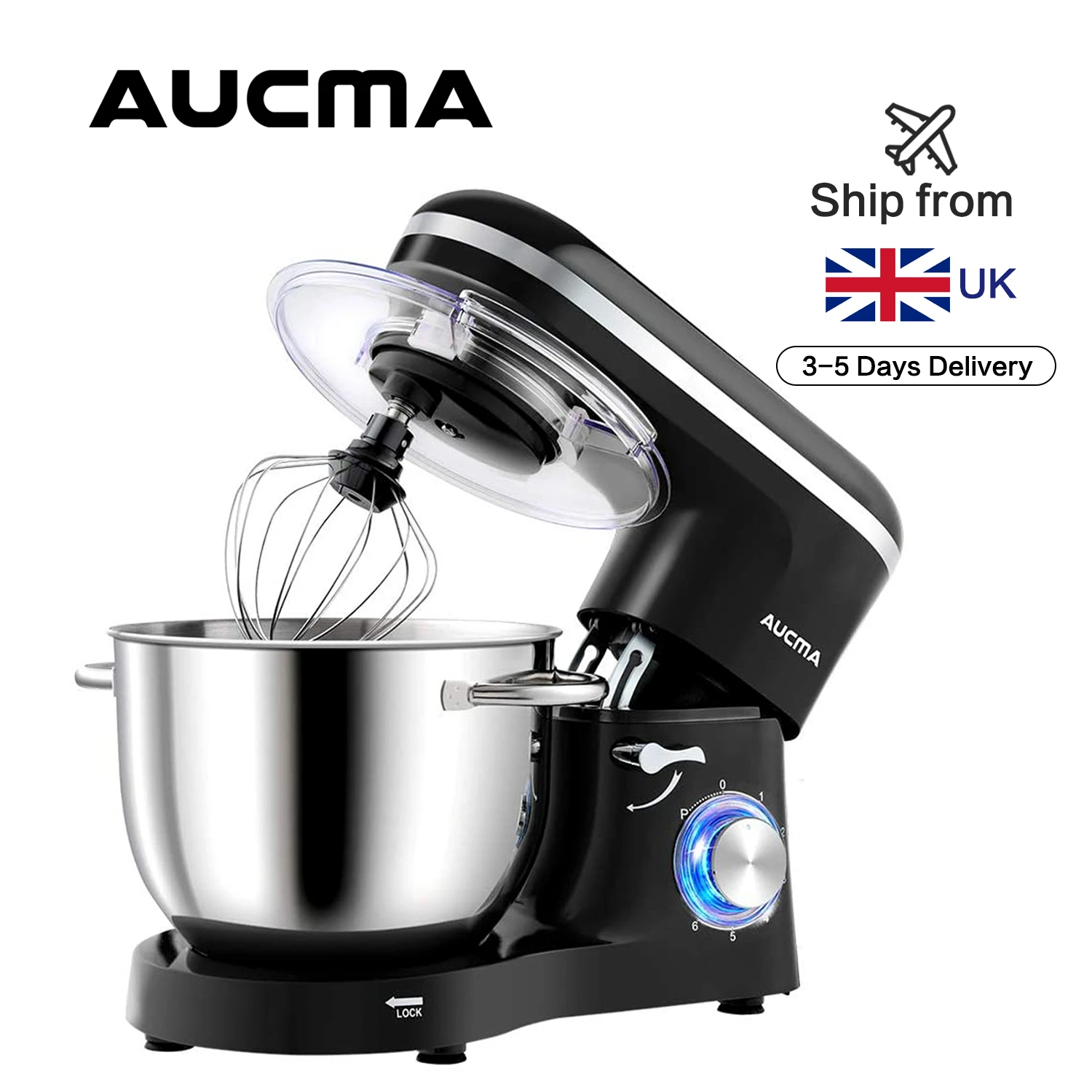 Aucma Stand Mixer 6.2l 660w 6speed Tilthead Food Kitchen Electric