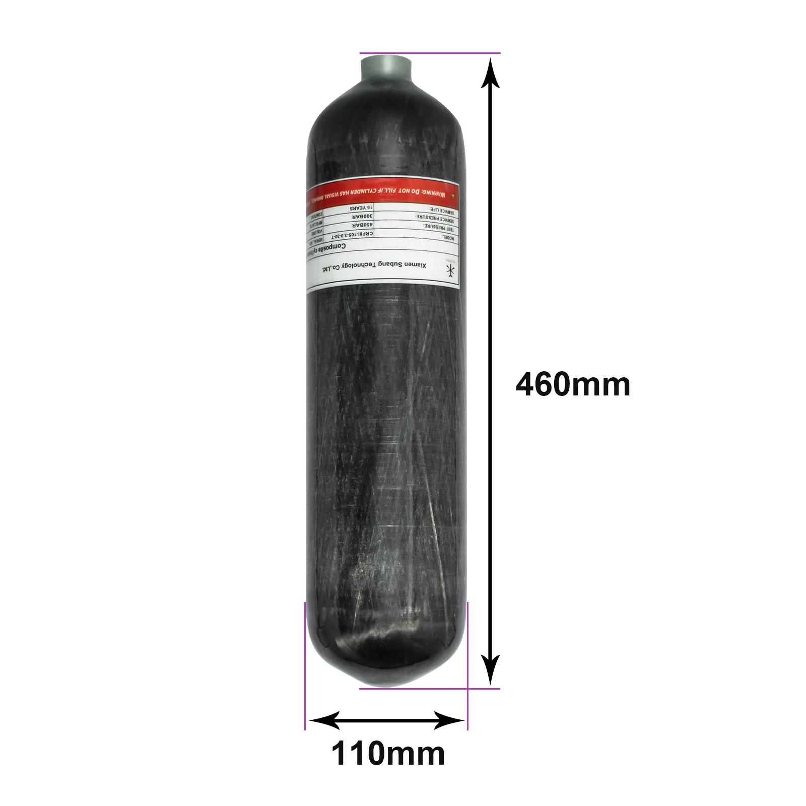 TUXING 300Bar 3L Carbon Fiber Cylinder with Fill Station Regulator Valve 4500psi