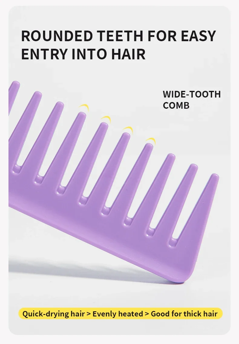 Großer Haarkamm mit breiten Zähnen, Shun Hair Haarentfernungskamm, geeignet für trockenes und nasses Haar, Salon-Haarstyling-Werkzeuge – Detail 5
