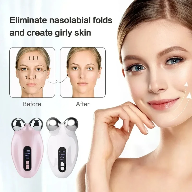 Ems Pulse Face Massager Beauty Double Chin Facial Lifting Machine Vibration Y-Shape Body Slimming Skin Tightening Skin Care 2 in 1 facial cleansing brush sonic heated vibration deep pore cleansing massage brush skin lifting tightening beauty massager