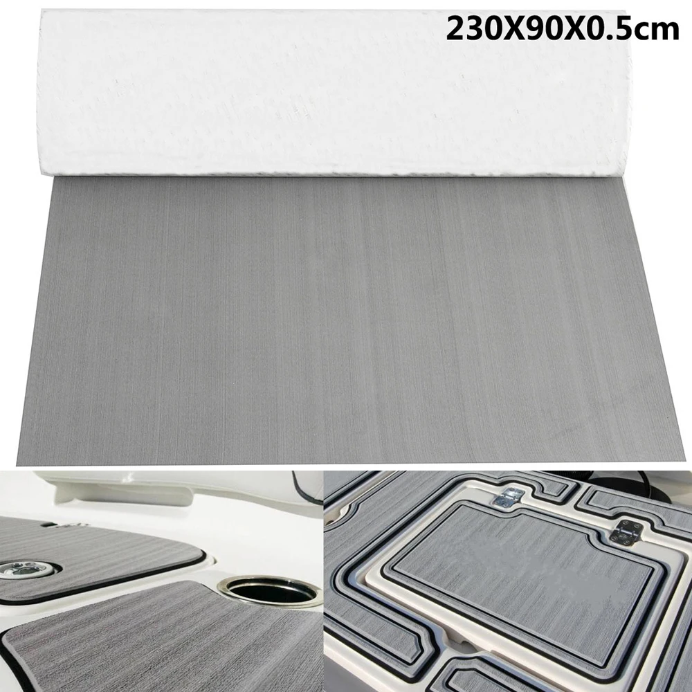 

Gray W/O Stripes EVA Foam Teak Sheet Marine Flooring 35.4Inchx94.5Inch Yacht Synthetic Boat Decking Self-Adhesive Pad