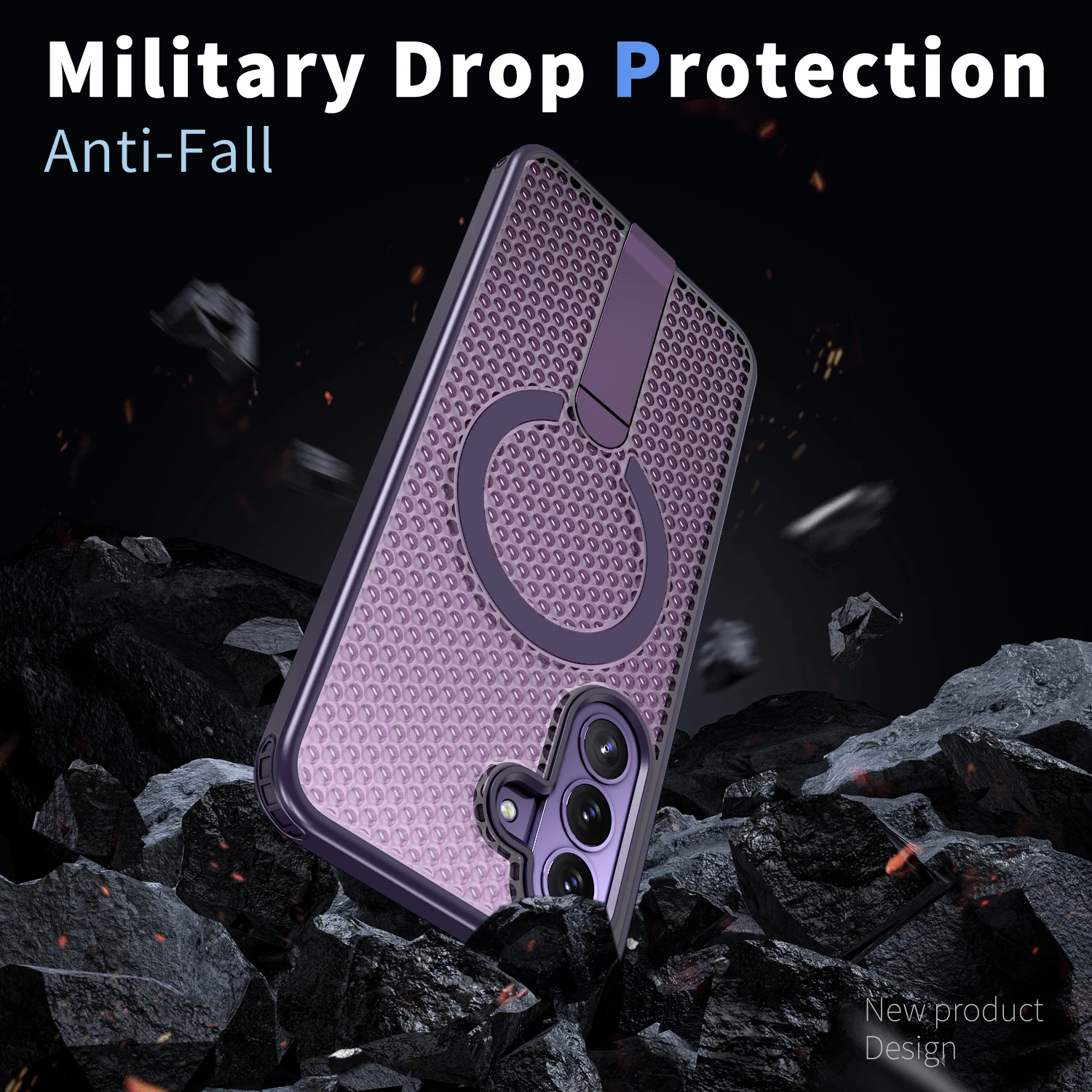 Enhanced Heat Dissipation Phone Case with Magnetic Bracket