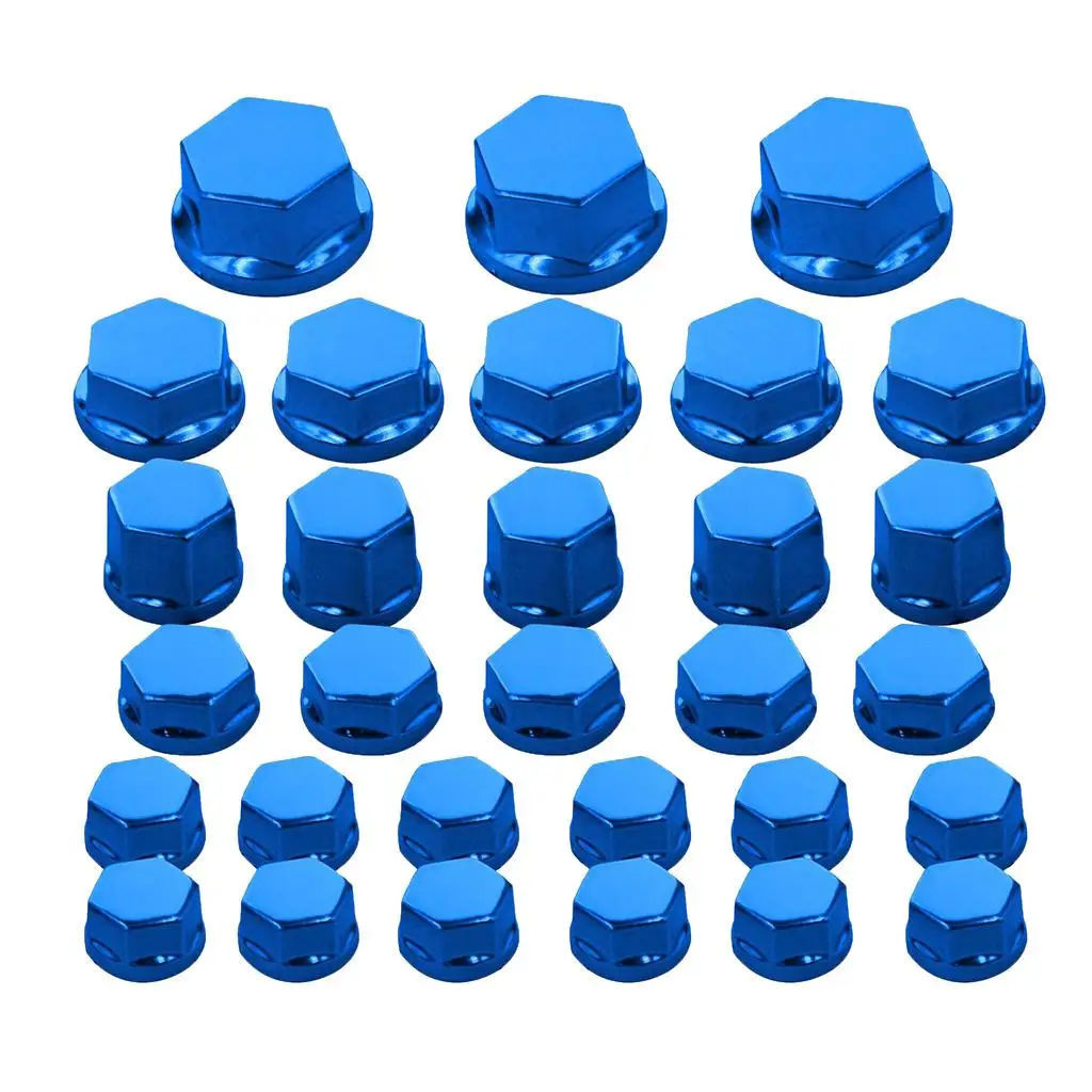 

30Pc Motorcycle Nut Screw Cover for Yamaha for Kawasaki for Honda Blue