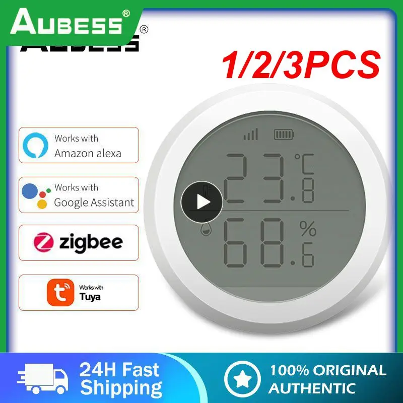 

Умный термометр Tuya, домашний датчик температуры и влажности с ЖК-дисплеем, голосовым управлением через приложение, Alexa, 1/2/3 шт.