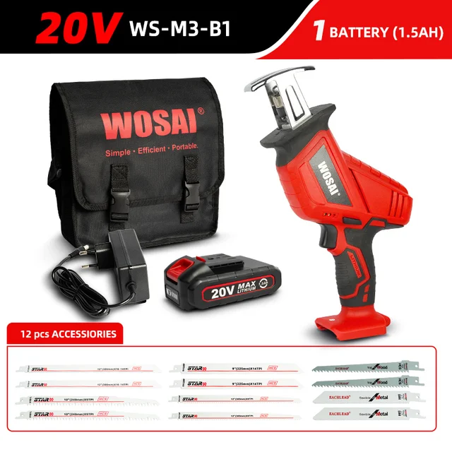 WOSAI Sierra alternante inalámbrica portátil, sable eléctrico de velocidad  ajustable, para cortar madera y Metal, 20V|Sierras eléctricas| - AliExpress