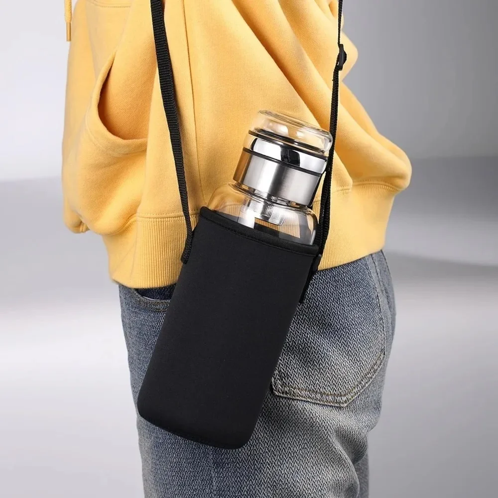 Portable 1000ml Glass Water Bottle with Stainless Steel Tea Infuser – Transparent Milk & Juice Cup