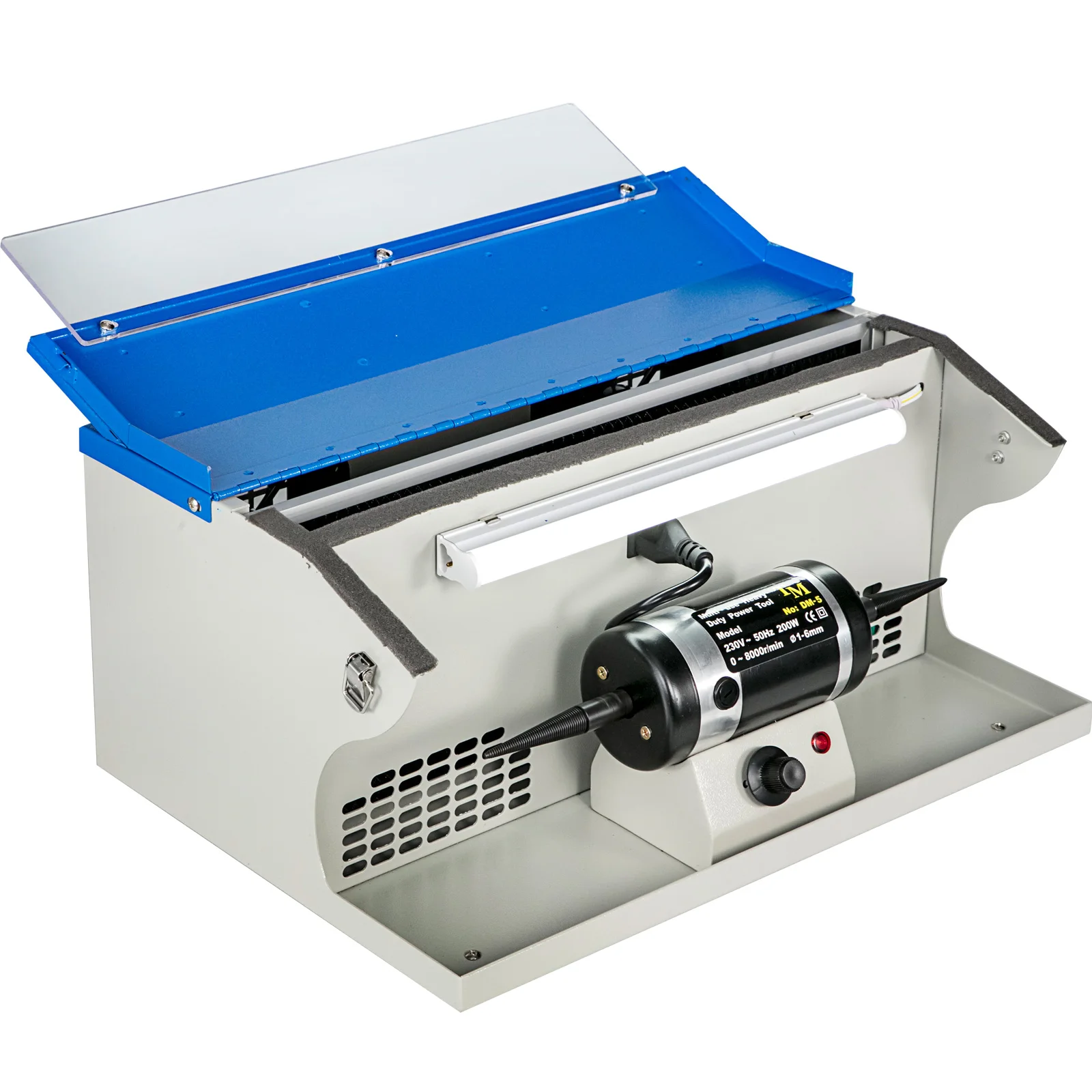 SucceBuy 200W Jewelry Polishing Buffing Machine Dust Collector Light Table Top for Jewelry Metal Manufacturing and Maintenance