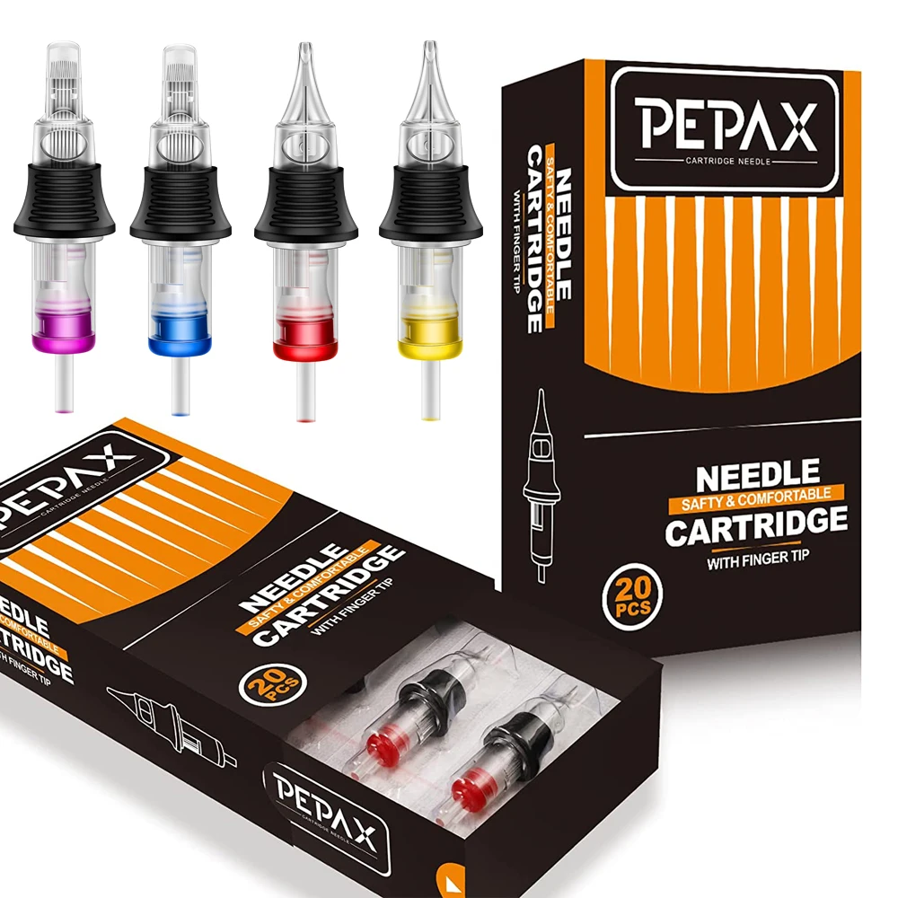 20pcs Silicone Tattoo Cartridge Needles RL RS M1 RM Safety Membrane