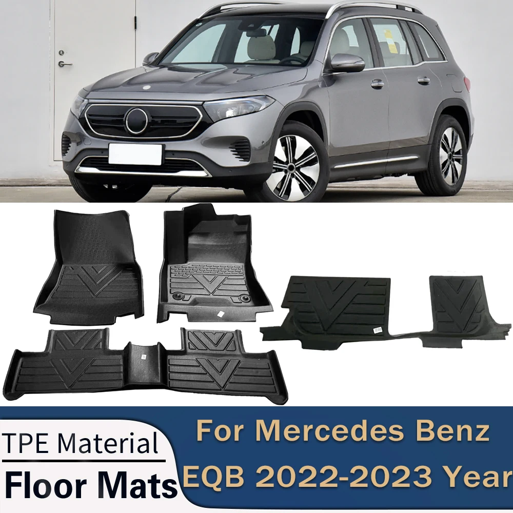

For Mercedes Benz EQB 2022-2023 7-seats Car Floor Mats All-Weather Foot Mats Pad Waterproof Tray Mat Interior Accessories