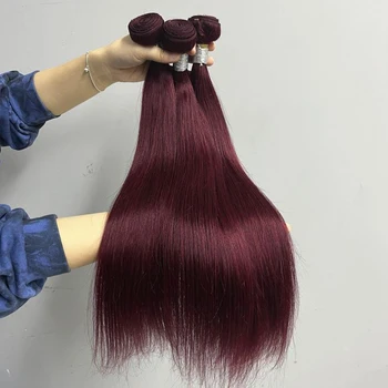 Peruvian 99J Straight Human Hair Bundles Wine Red Human Hair Extenstion Grade 12A Remy Hair 1/3 Pc Straight Human Hair Bundles 1