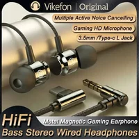 NEW Magnetic Wired Game Headphone L Jack HIIF Bass Stereo Music Headset 3.5mm AUX Type-c Earphone For Mobile Phones and Computer 1